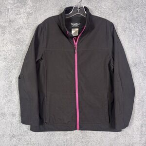 RefrigiWear Jacket Womens L Insulated Softshell Black Pink Fleece Thermal 0498R
